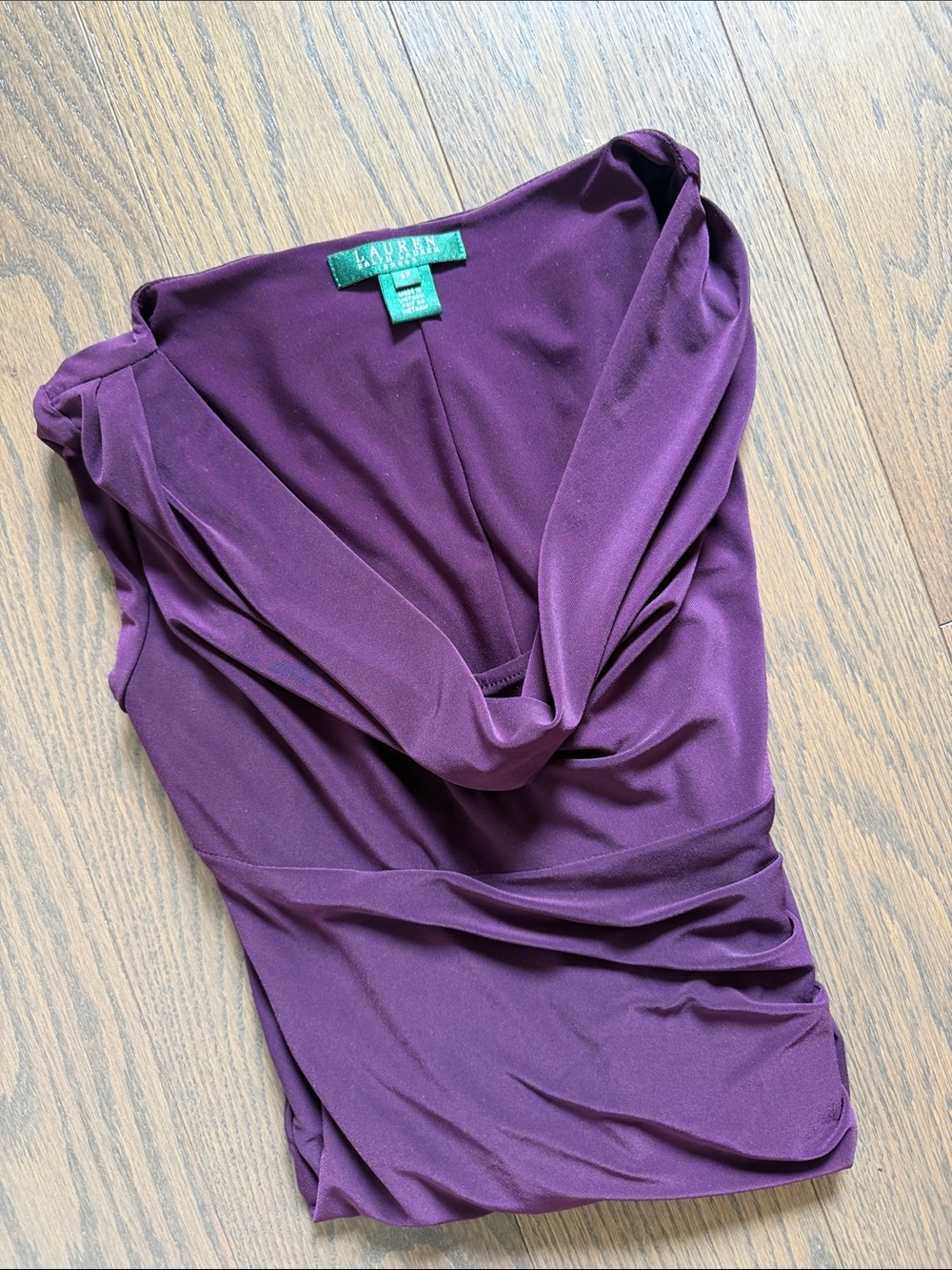 Lauren Ralph Lauren Purple Draped Midi Dress - Picture 5 of 5